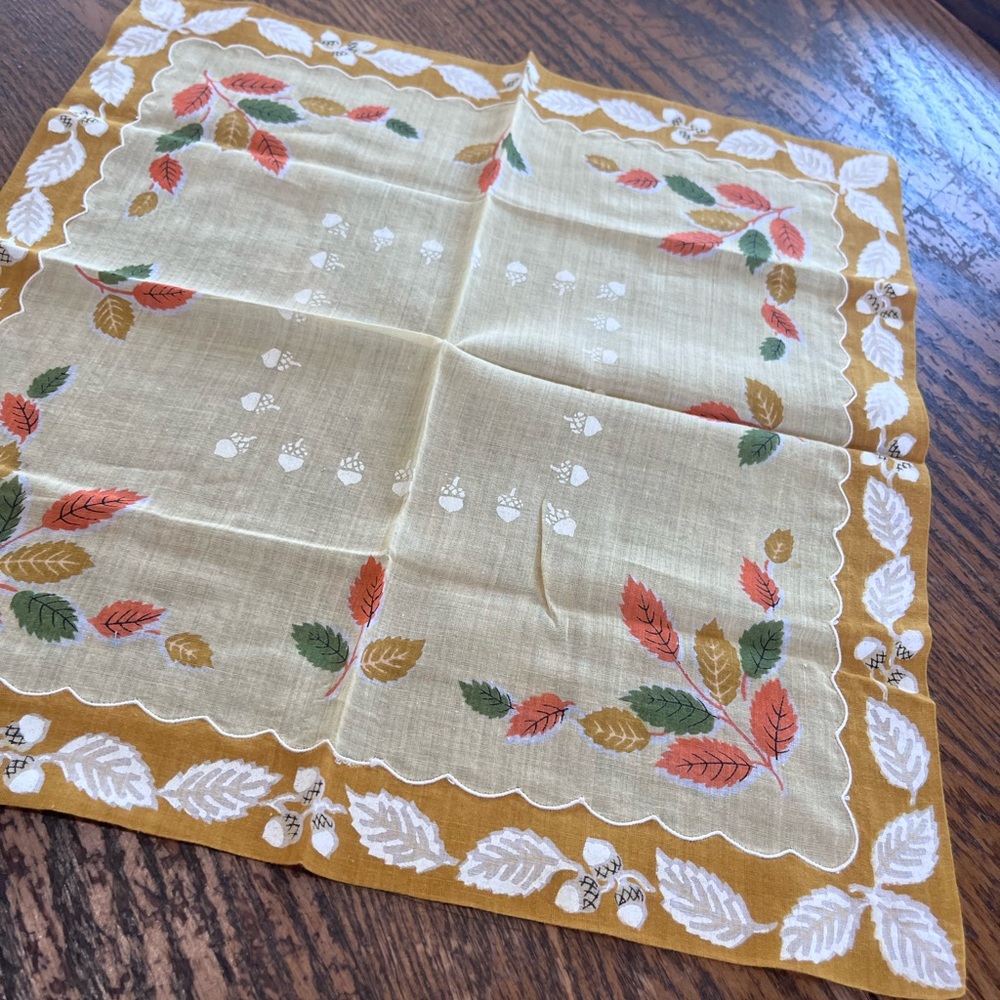 Vintage Autumn Leaf Patterned handkerchief